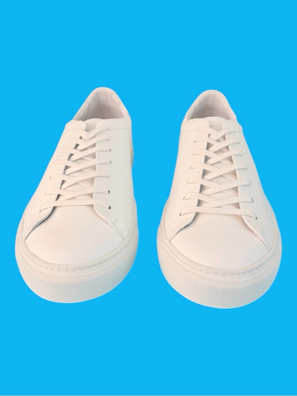 Beckett Simonon All-White Leather Low-Top Sneakers Size 13